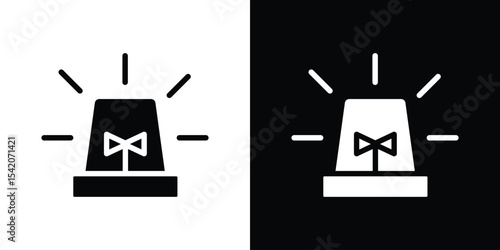 Ambulance siren icon black silhouette for web, and mobile app