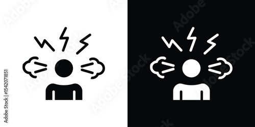 Anxiety icon black silhouette for web, and mobile app