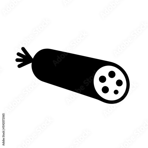 very simple flat and single minimalist Salami Stick Silhouettes in black on a white background