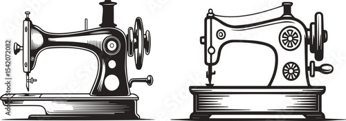 Vintage Sewing Machines Illustration