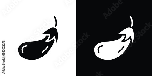 Aubergine icon black silhouette for web, and mobile app