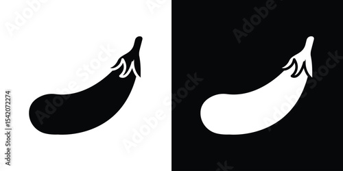 Aubergine icon black silhouette for web, and mobile app