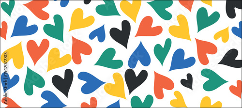 Handcrafted Red Brush Stamp Heart Frame – Seamless Valentine’s Day Banner Vector Illustration for Elegant and Passionate Design Concepts