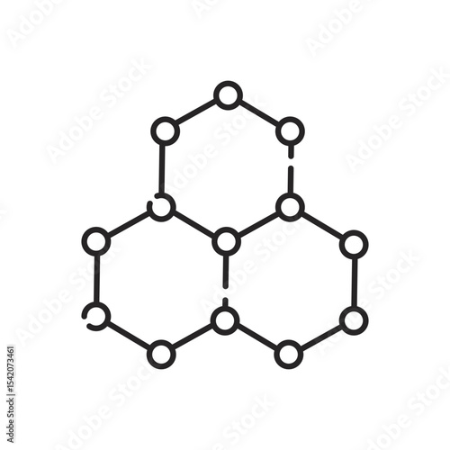 Molecule, cell, atom, protein editable stroke outline icon.