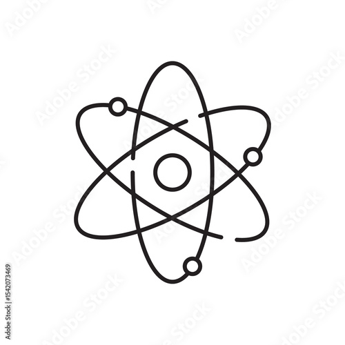 Molecule, cell, atom, protein editable stroke outline icon.
