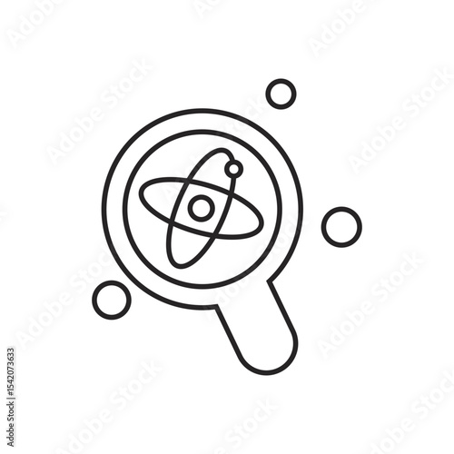 Molecule, cell, atom, protein editable stroke outline icon.