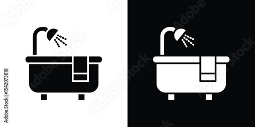 Bath icon black silhouette for web, and mobile app