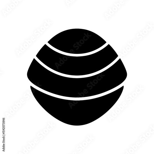 very simple flat and single minimalist Clams Silhouettes in black on a white background