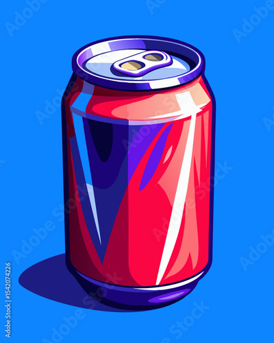 Red soda can pop art illustration