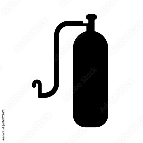 very simple flat and single minimalist Oxygen Tank Silhouettes in black on a white background