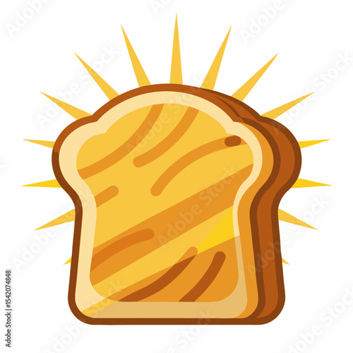 Delicious toasted bread slice illustration