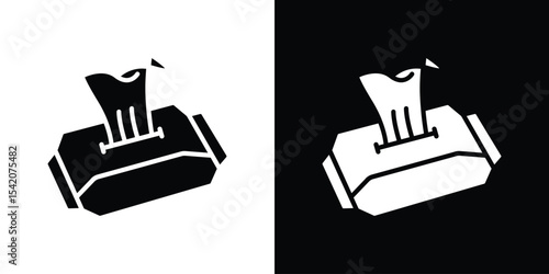 Box tissue icon black silhouette for web, and mobile app