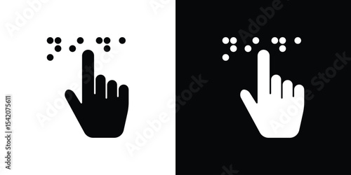 Braille icon black silhouette for web, and mobile app