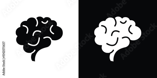 Brain icon black silhouette for web, and mobile app