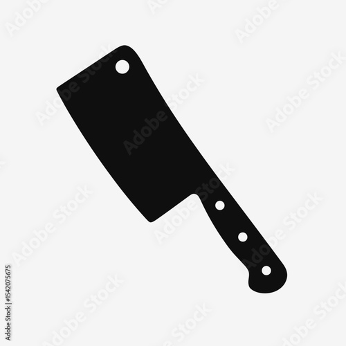 very simple flat and single minimalist Butcher Knife Silhouettes in black on a white background