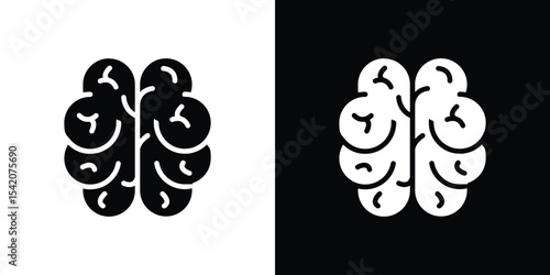 Brain icon black silhouette for web, and mobile app