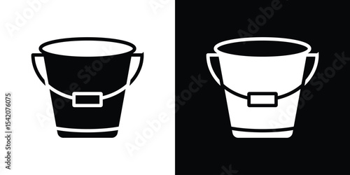 Bucket icon black silhouette for web, and mobile app