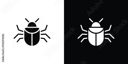 Bug icon black silhouette for web, and mobile app