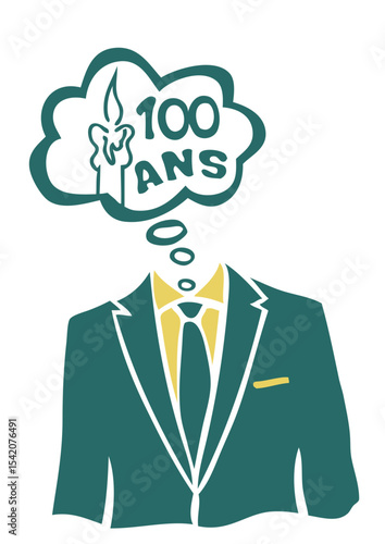 100 ans costume cravate anniversaire bulle bougie