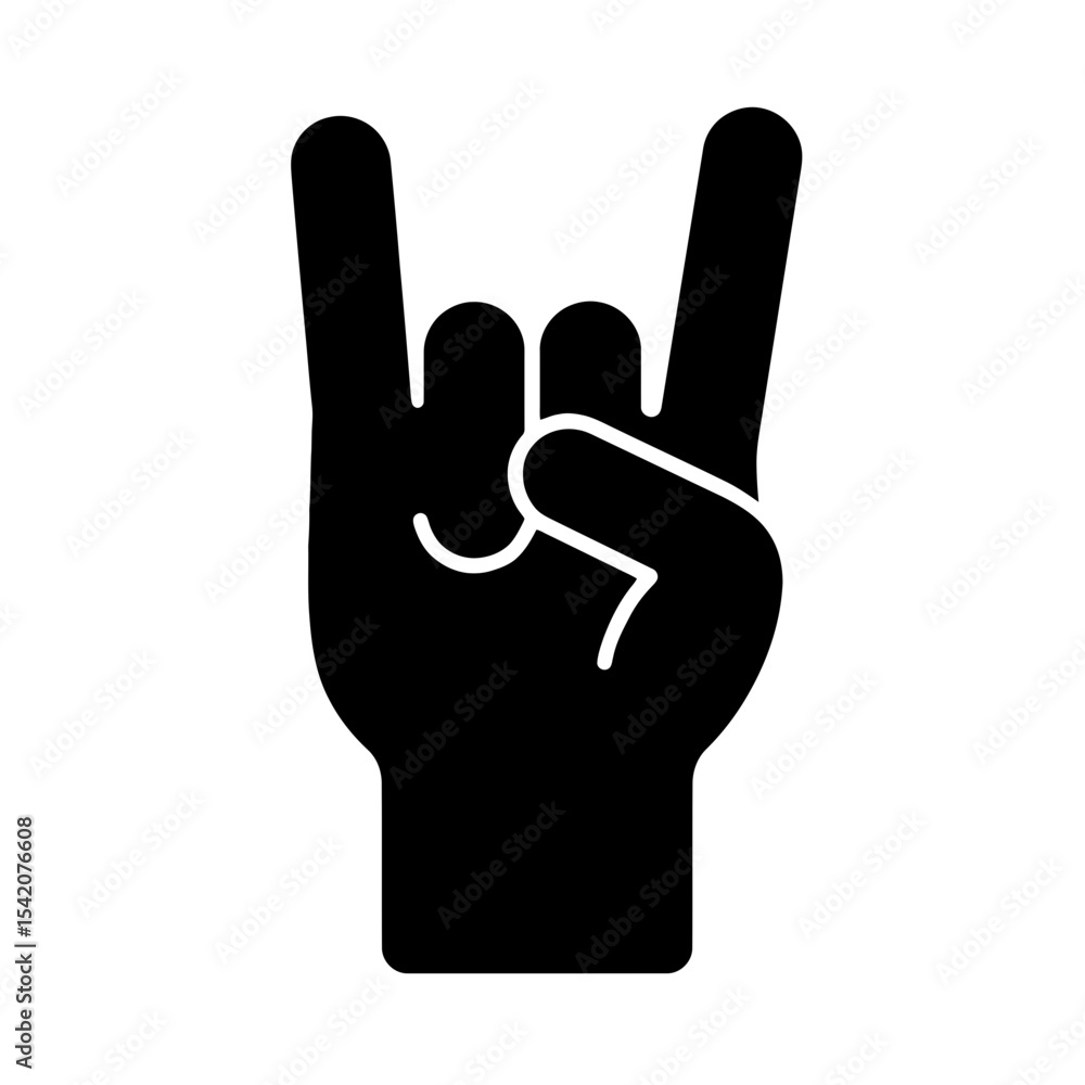custom made wallpaper toronto digitalvery simple flat and single minimalist Rock and Roll Hand Silhouettes in black on a white background