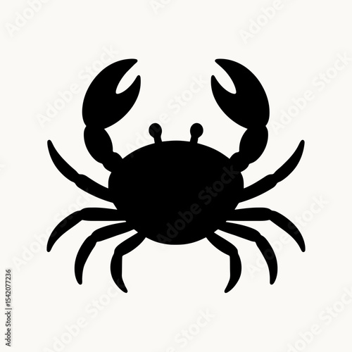 very simple flat and single minimalist Crab Silhouettes in black on a white background