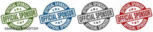 official sponsor stamp. official sponsor round stamp set isolated on white background