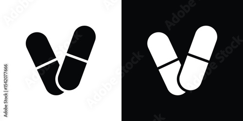 Capsules icon black silhouette for web, and mobile app