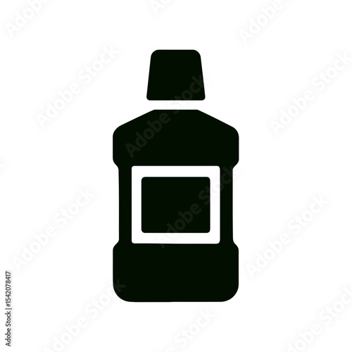 very simple flat and single minimalist Mouthwash Silhouettes in black on a white background