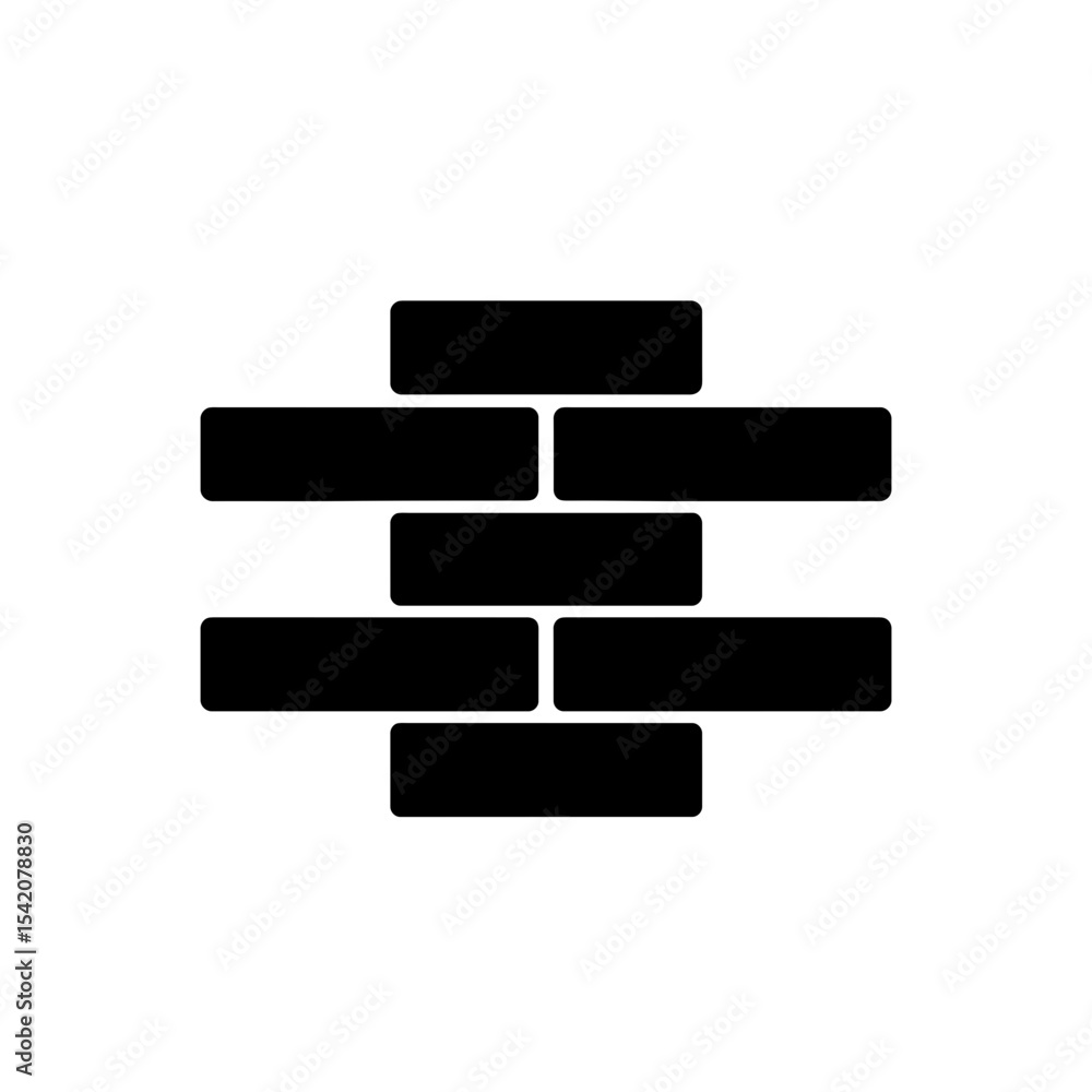 very simple flat and single minimalist Brick Wall Silhouettes in black on a white background very simple flat and single minimalist Brick Wall Silhouettes in black on a white background