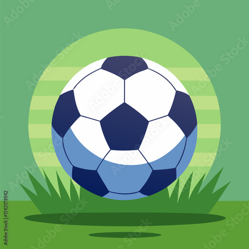 Soccer ball on grass field background illustration
