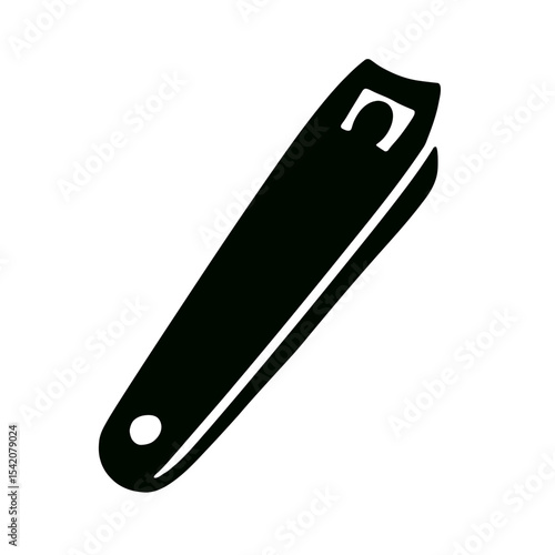 very simple flat and single minimalist Nail Trimmer Silhouettes in black on a white background