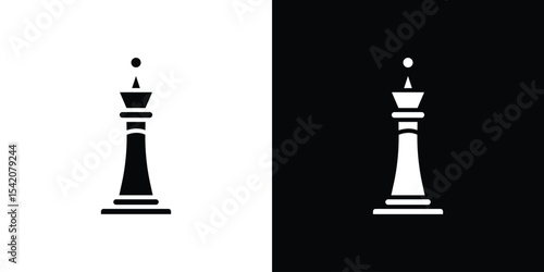 Chess queen icon black silhouette for web, and mobile app