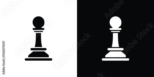 Chess pawn icon black silhouette for web, and mobile app