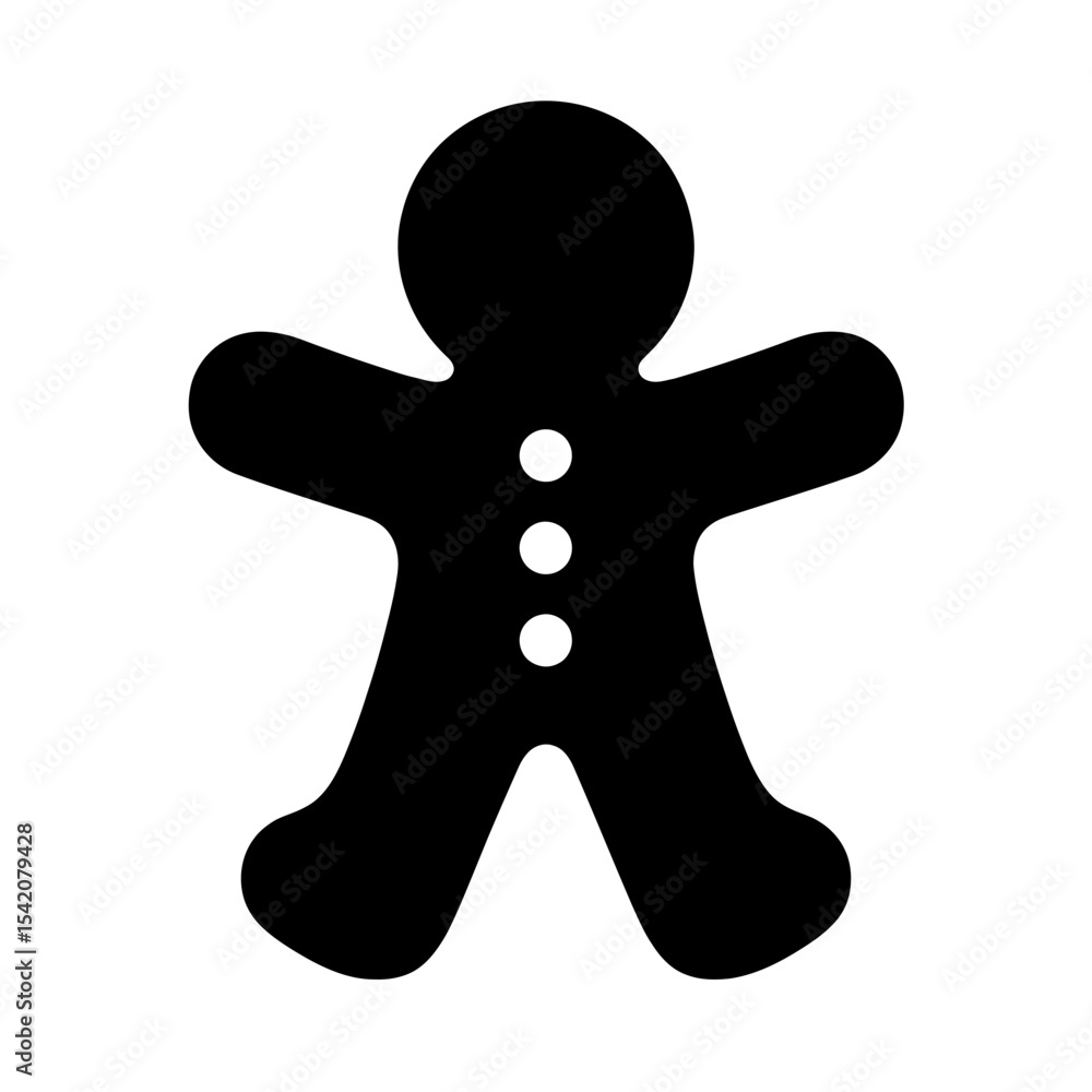 custom made wallpaper toronto digitalvery simple flat and single minimalist Ginger Bread Man Silhouettes in black on a white background