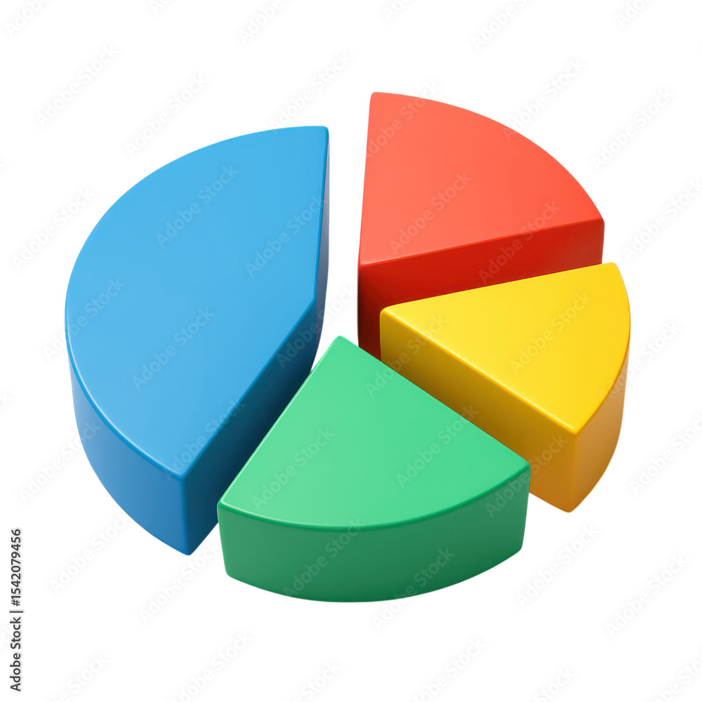 Obraz premium Colorful geometric shapes in a pie chart composition