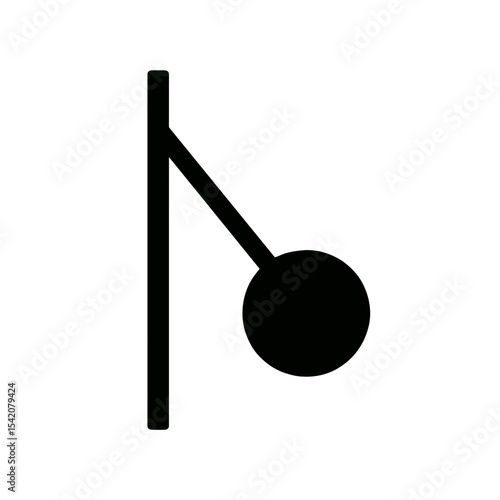 very simple flat and single minimalist Pendulum Silhouettes in black on a white background