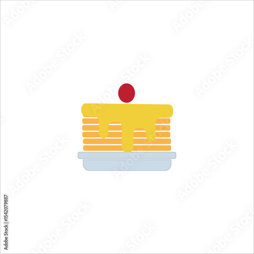 Delicious Fast Food A Stack of Golden Pancakes Drizzled with Sweet Syrup