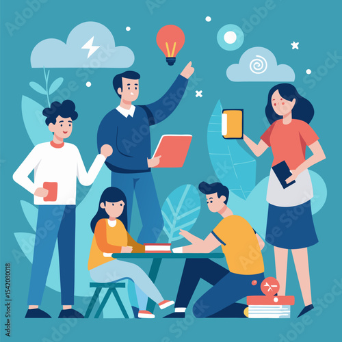 Students participating in university activities on campus