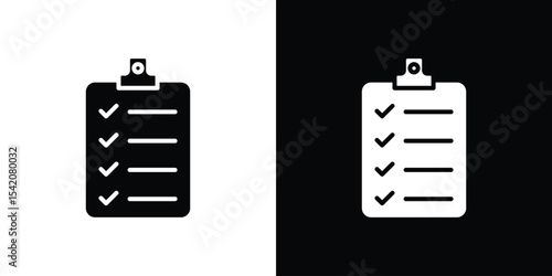 Clipboard icon black silhouette for web, and mobile app