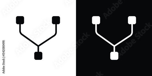 Code Fork icon black silhouette for web, and mobile app