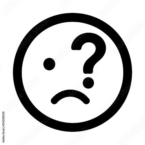 very simple flat and single minimalist Question Face Silhouettes in black on a white background