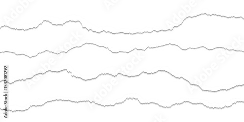 Realistic torn paper edges vector