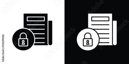 Confidential icon black silhouette for web, and mobile app