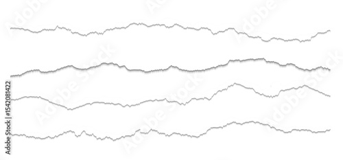 Realistic torn paper edges vector