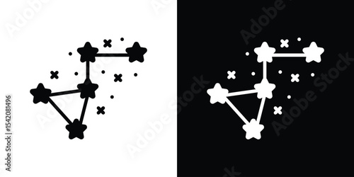 Constellation icon black silhouette for web, and mobile app