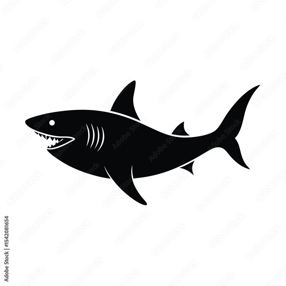 Naklejka premium vector illustration of a shark