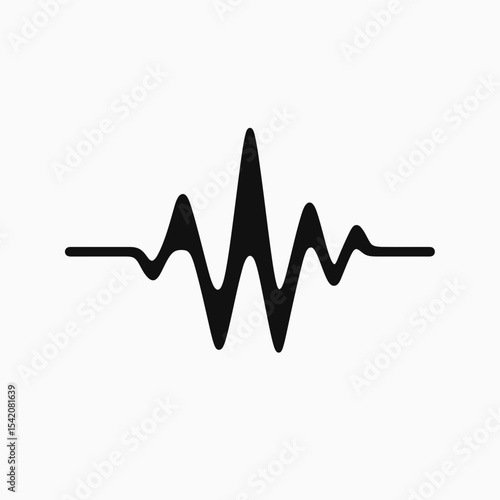 very simple flat and single minimalist Frequency Silhouettes in black on a white background