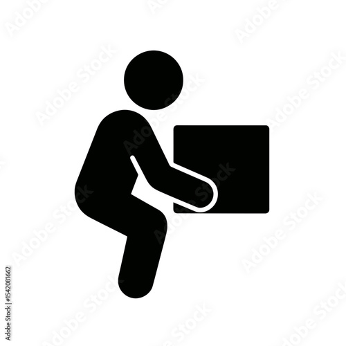 very simple flat and single minimalist Lifting Silhouettes in black on a white background