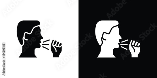 Cough icon black silhouette for web, and mobile app