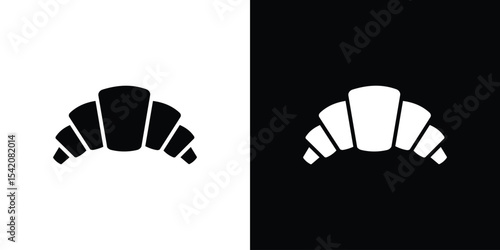 Croissant icon black silhouette for web, and mobile app